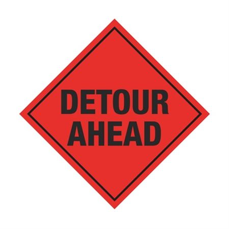 Detour Ahead Roll-Up Sign